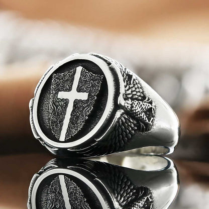 Crusader Shield Ring by SWISS PLUS - Christian Collection