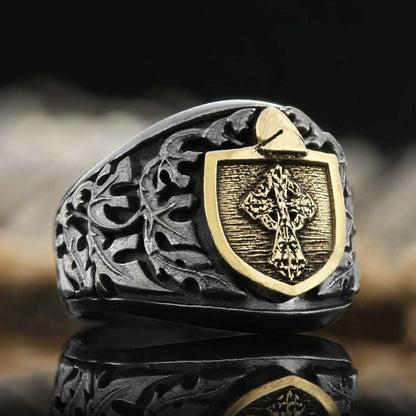 Leaf Embroidered Christian Ring by SWISS PLUS - Christian Collection
