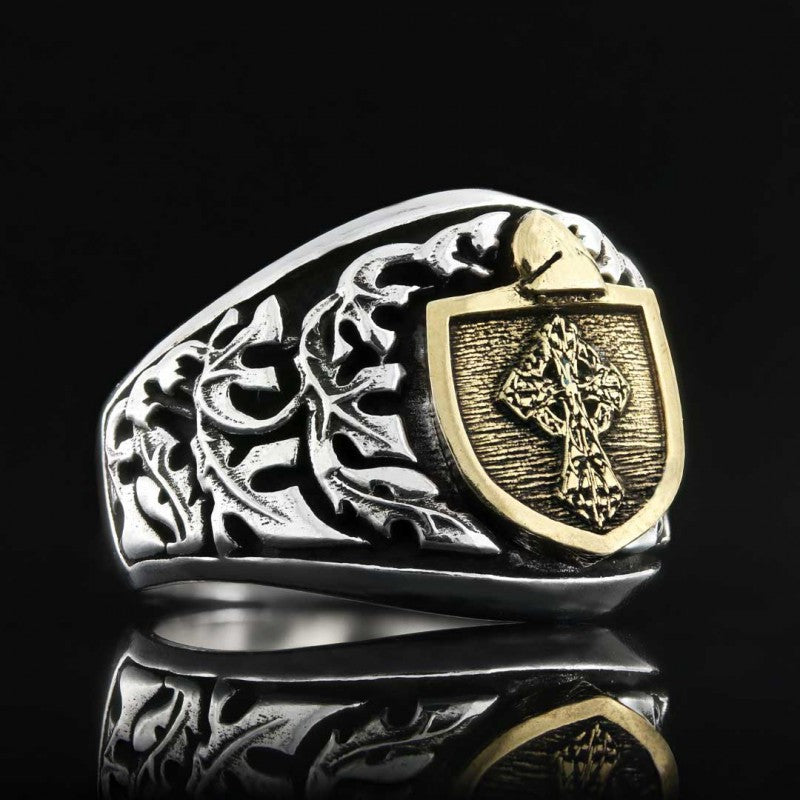 Leaf Embroidered Christian Ring by SWISS PLUS - Christian Collection - view 3