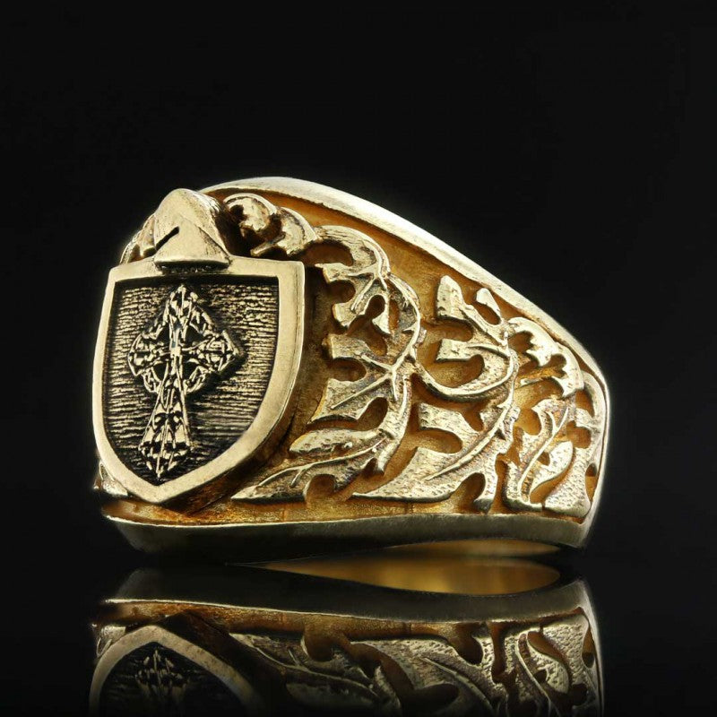 Leaf Embroidered Christian Ring