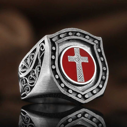 Enamel Cross Ring by SWISS PLUS - Christian Collection