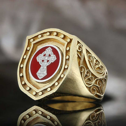 Enamel Cross Christian Ring by SWISS PLUS - Christian Collection