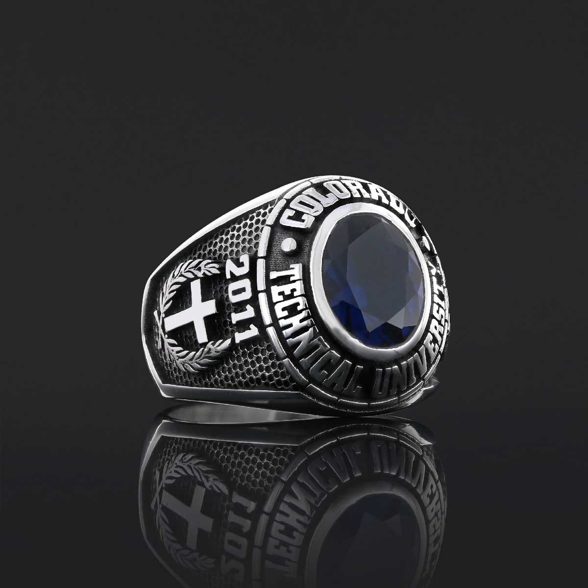 Colorado Technical University Ring, Customized High School Ring, Cameron University Ring, Graduation Collage Ring - view 4
