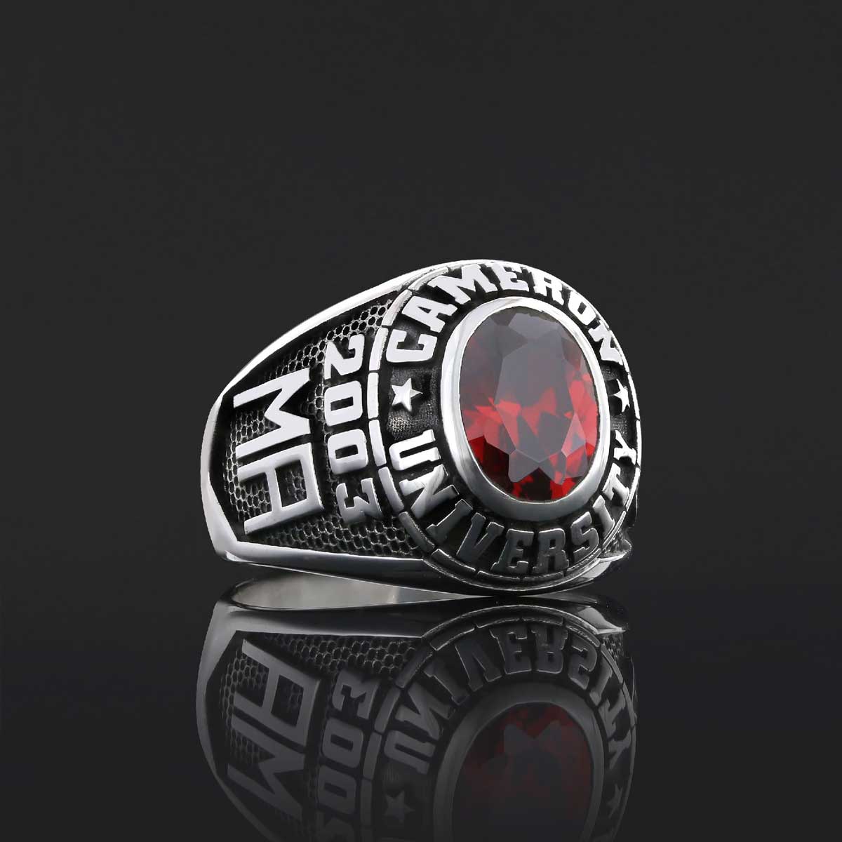 Colorado Technical University Ring, Customized High School Ring, Cameron University Ring, Graduation Collage Ring - view 7