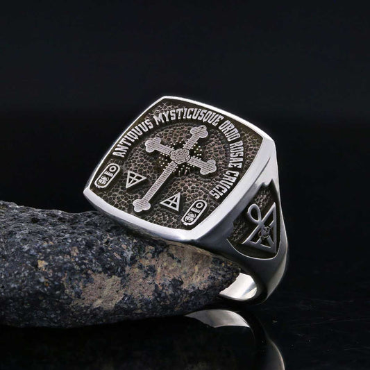 Crafted for the Devoted Rosae Crucis Ring, Personalized Rosae Crucis Ring