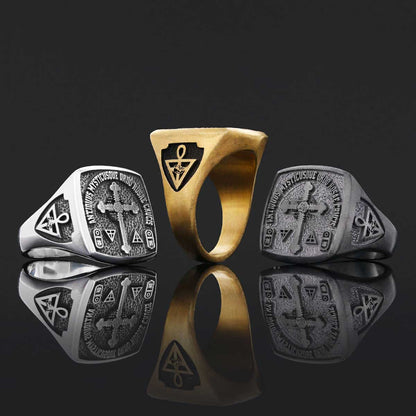 Crafted for the Devoted Rosae Crucis Ring, Personalized Rosae Crucis Ring by SWISS PLUS - Rosae Crucis Collection - view 4