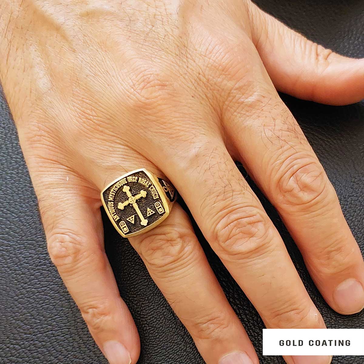 Crafted for the Devoted Rosae Crucis Ring, Personalized Rosae Crucis Ring - view 6