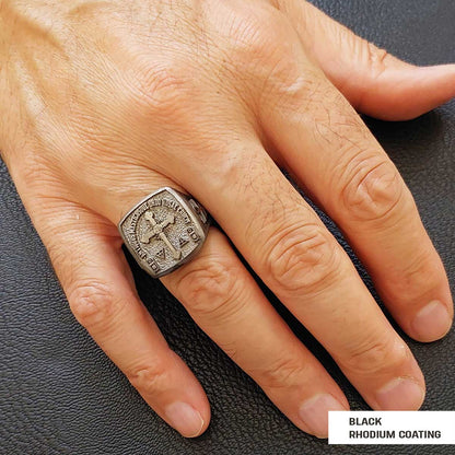Crafted for the Devoted Rosae Crucis Ring, Personalized Rosae Crucis Ring by SWISS PLUS - Rosae Crucis Collection - view 7
