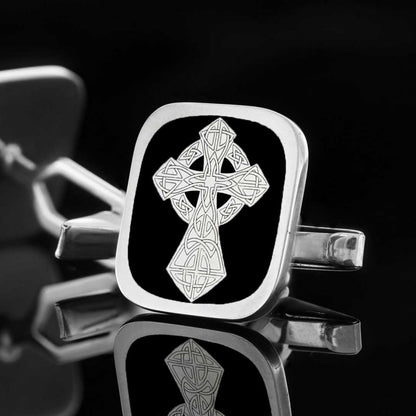 925 Sterling Silver Cross Christian Cufflink by SWISS PLUS - Christian Collection - view 4