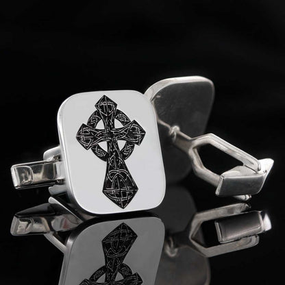 925 Sterling Silver Cross Christian Cufflink by SWISS PLUS - Christian Collection - view 5