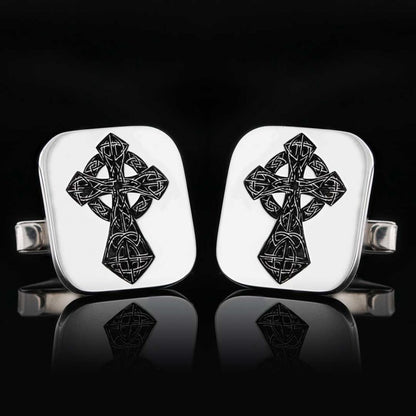 925 Sterling Silver Cross Christian Cufflink by SWISS PLUS - Christian Collection - view 6