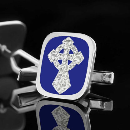 925 Sterling Silver Cross Christian Cufflink by SWISS PLUS - Christian Collection - view 3