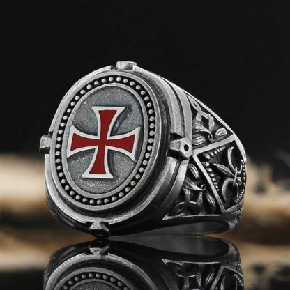 Red Cross Christian Ring by SWISS PLUS - Christian Collection