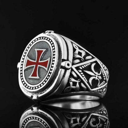 Red Cross Christian Ring by SWISS PLUS - Christian Collection - view 3