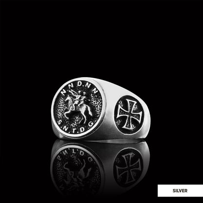 Cross Masonic Ring, Round Master Mason Ring, Custom Masonic Ring by SWISS PLUS - Christian Collection - view 2