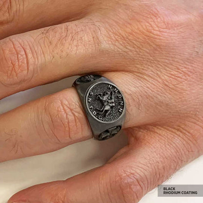 Cross Masonic Ring, Round Master Mason Ring, Custom Masonic Ring by SWISS PLUS - Christian Collection - view 5