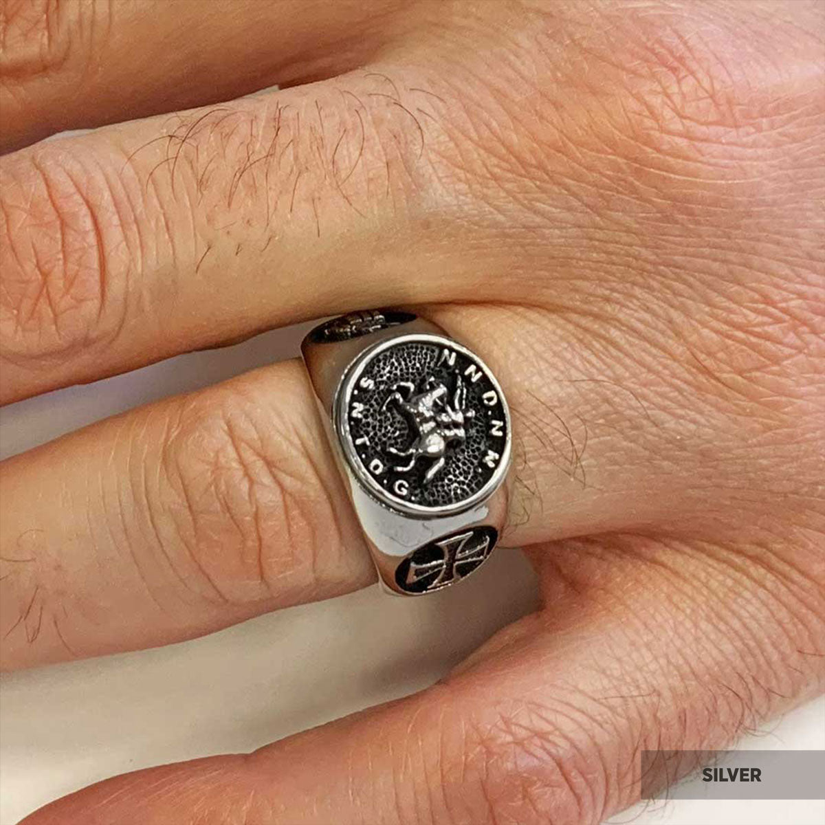 Cross Masonic Ring, Round Master Mason Ring, Custom Masonic Ring - view 6