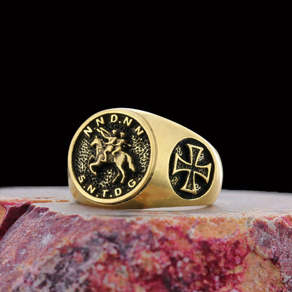 Cross Masonic Ring, Round Master Mason Ring, Custom Masonic Ring by SWISS PLUS - Christian Collection