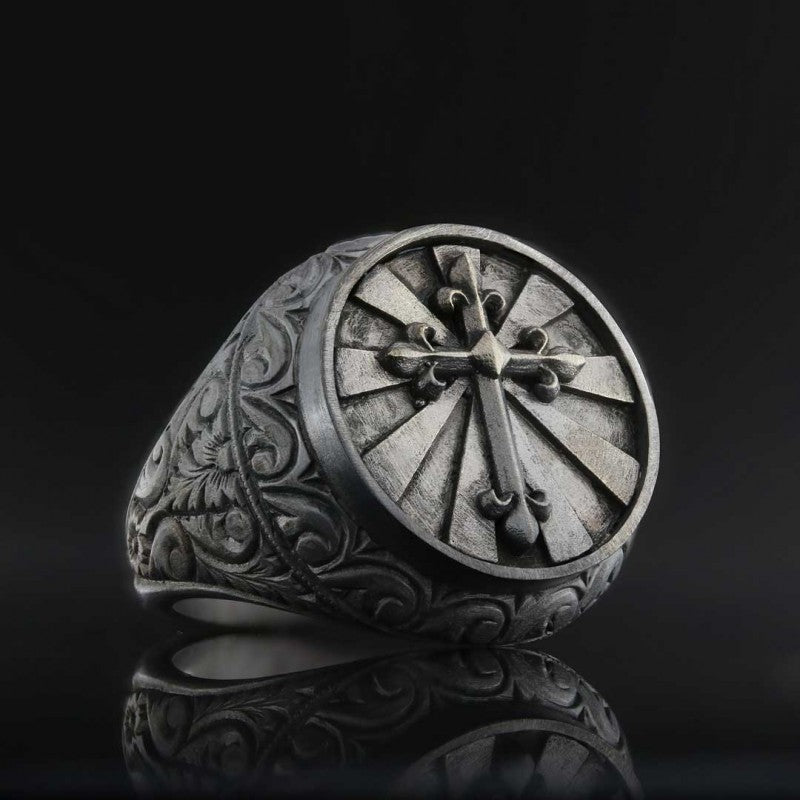 Silver Cross Ring by SWISS PLUS - Christian Collection - view 2