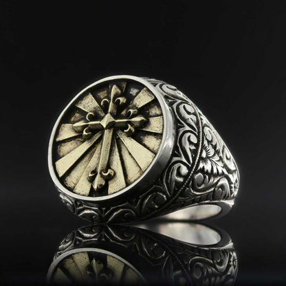 Silver Cross Ring by SWISS PLUS - Christian Collection - view 3