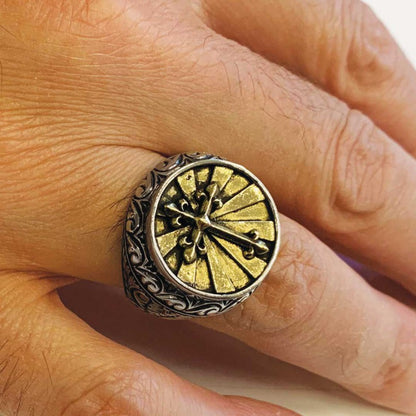 Silver Cross Ring by SWISS PLUS - Christian Collection - view 5