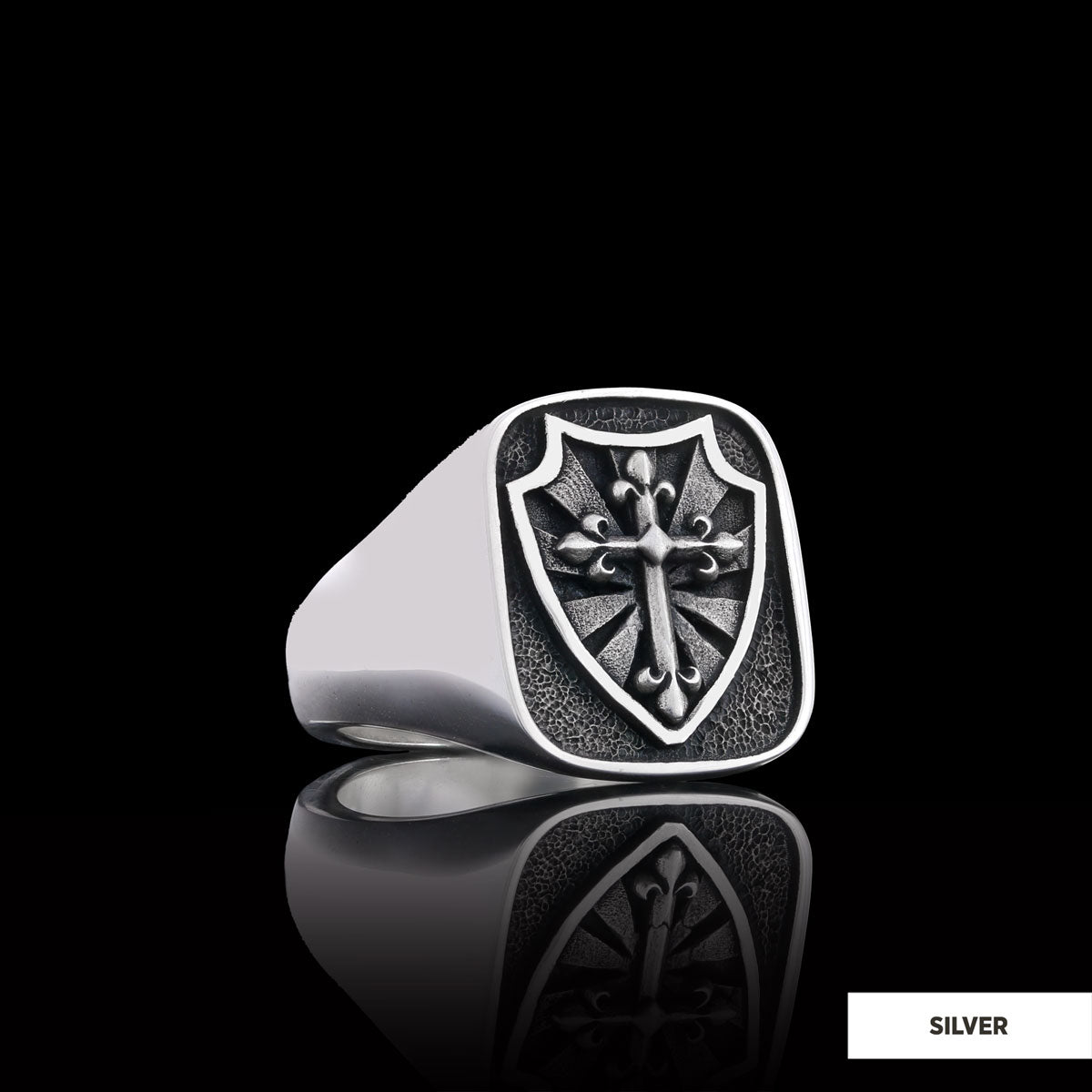 Cross and Shield Ring, Faith Jewelry, Christian Armor Jewelry, Knight's Cross and Shield Ring, Symbol of Protection and Faith, Gift for Himself - view 3