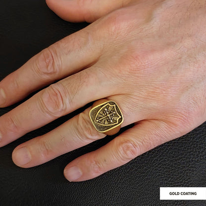 Cross and Shield Ring, Faith Jewelry, Christian Armor Jewelry, Knight's Cross and Shield Ring, Symbol of Protection and Faith