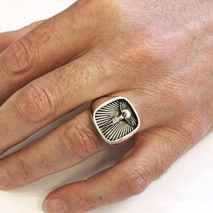 Crucified Jesus Square Ring by SWISS PLUS - Christian Collection - view 4