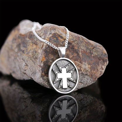 Crucifix Silver Necklace, Gold Plated Silver Christian Cross Pendants, Silver Oval Crucifix Necklace by SWISS PLUS - Christia