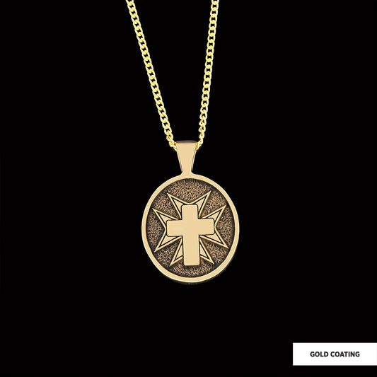 Crucifix Silver Necklace, Gold Plated Silver Christian Cross Pendants, Silver Oval Crucifix Necklace by SWISS PLUS - Christia