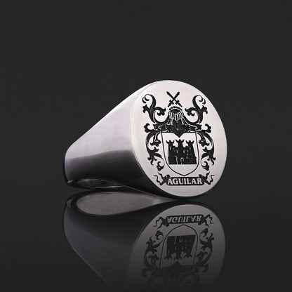 Custom Design Handmade Family Crest Ring, Family Coat of Arms Ring by SWISS PLUS - Family Collection - view 3