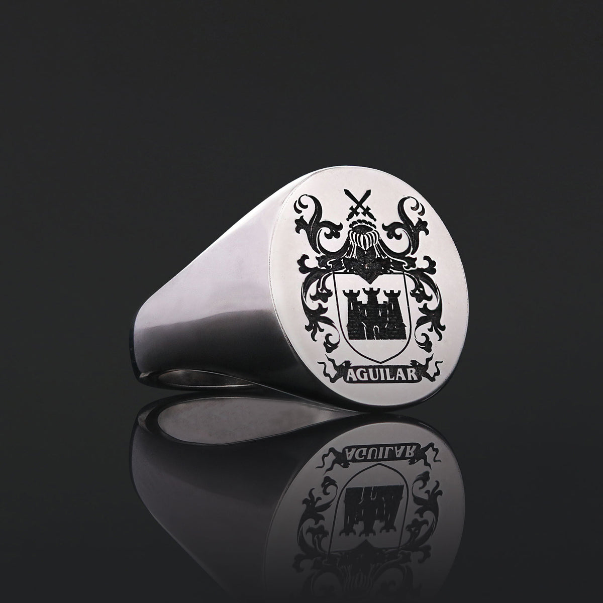 Custom Design Handmade Family Crest Ring, Family Coat of Arms Ring