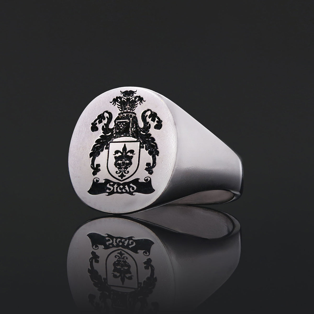Custom Design Handmade Family Crest Ring, Family Coat of Arms Ring