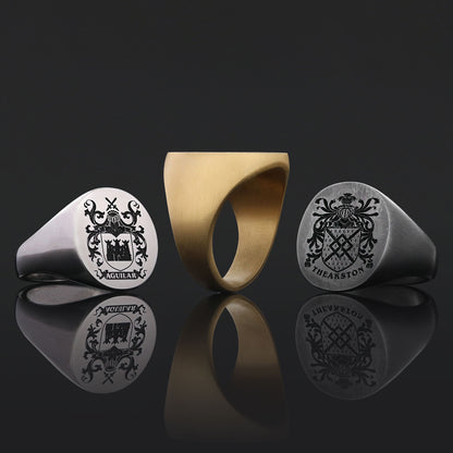 Custom Design Handmade Family Crest Ring, Family Coat of Arms Ring by SWISS PLUS - Family Collection - view 7