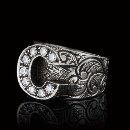 Custom Design Handmade Monogram C Bold Alphabet Ring by SWISS PLUS - Letter Collection - view 4