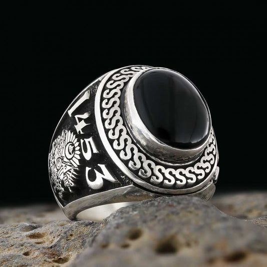 Custom Design Ottoman Style Coat of Arms Signet Ring - view 1