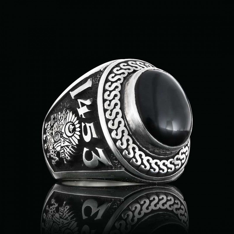 Custom Design Ottoman Style Coat of Arms Signet Ring - view 3