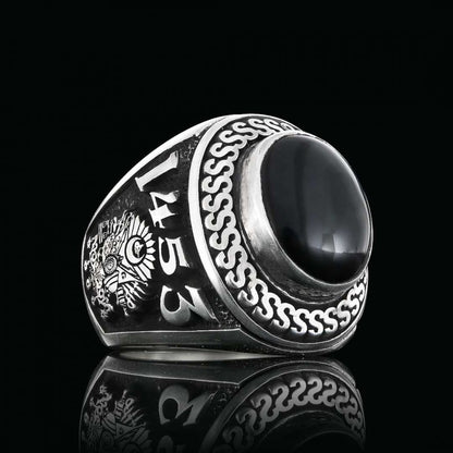 Custom Design Ottoman Style Coat of Arms Signet Ring by SWISS PLUS - Family Collection - view 3