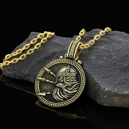 Custom Design Round Shaped Three Spear Viking Necklace by SWISS PLUS - Unique Pendants & Cool Design Necklaces
