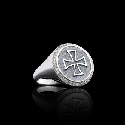 Custom Design Silver Cross Women Ring by SWISS PLUS - Christian Collection - view 2