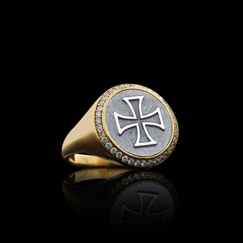 Custom Design Silver Cross Women Ring - view 4