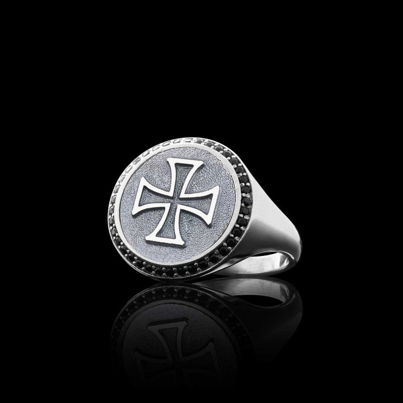 Custom Design Silver Cross Women Ring - view 5