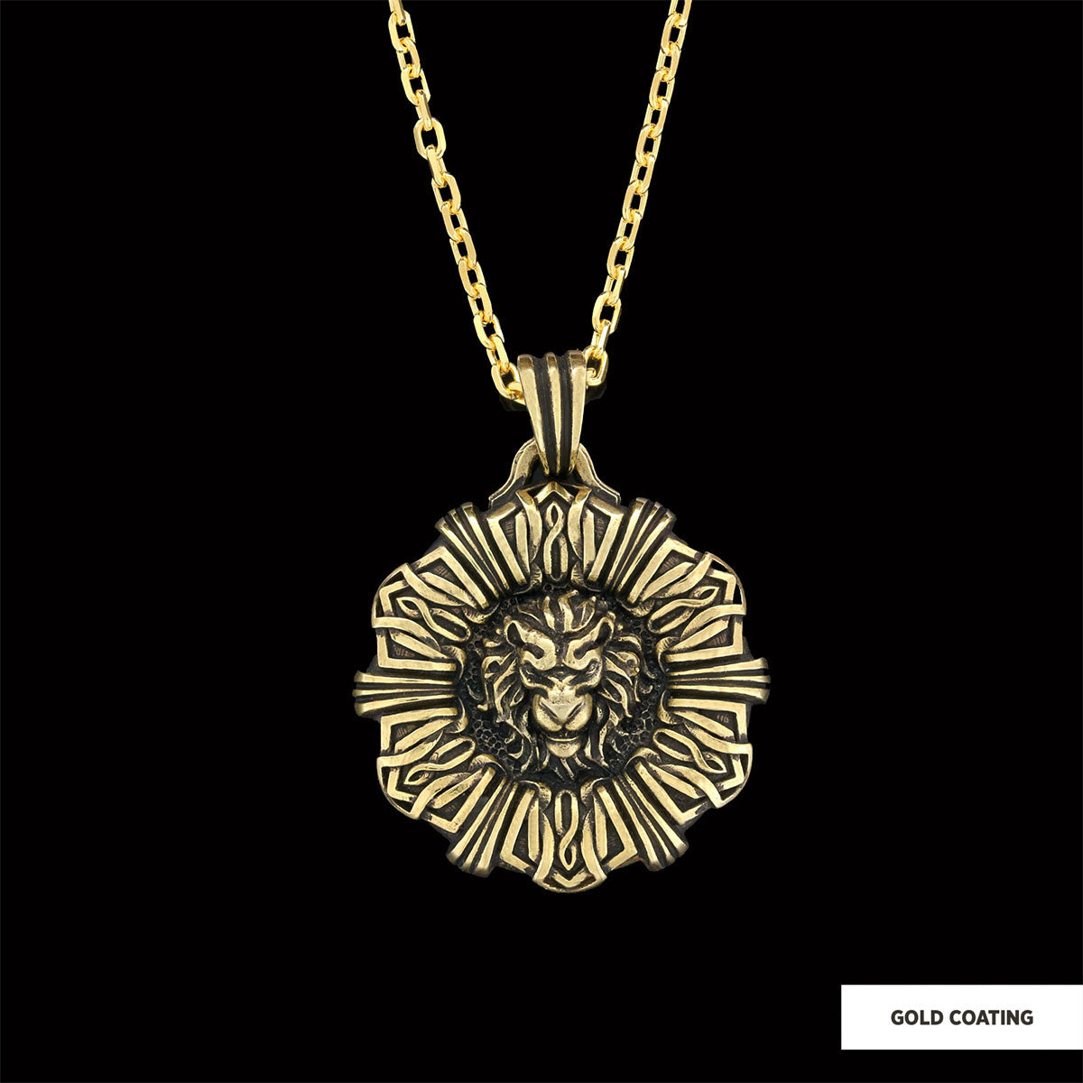 Custom Design Silver Leo Pendant Gold Coating-Chain