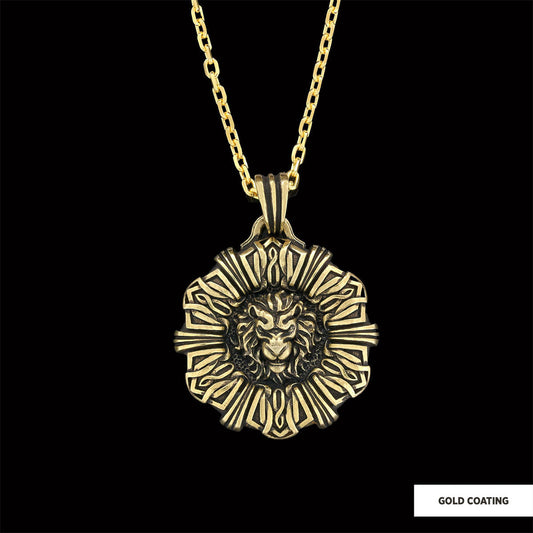 Custom Design Silver Leo Pendant Gold Coating-Chain