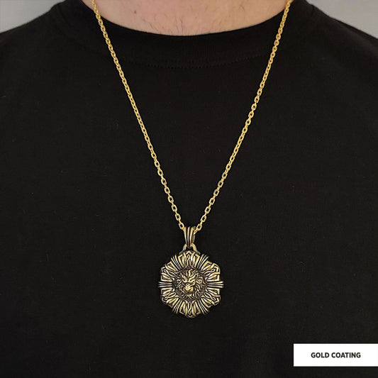 Custom Design Silver Leo Pendant Gold Coating-Chain