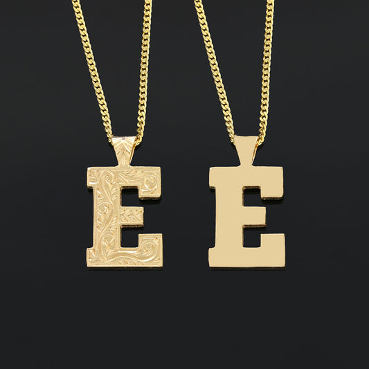 Custom Design Silver Letter Monogram E Pendant by SWISS PLUS - Letter Collection - view 2