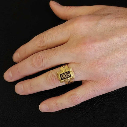 Custom Design Silver Men Masonic Ring by SWISS PLUS - Mason Collection - view 6