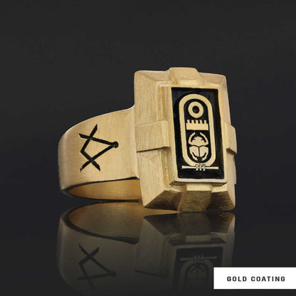 Custom Design Silver Men Masonic Ring by SWISS PLUS - Mason Collection - view 3