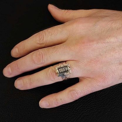 Custom Design Silver Men Masonic Ring by SWISS PLUS - Mason Collection - view 7