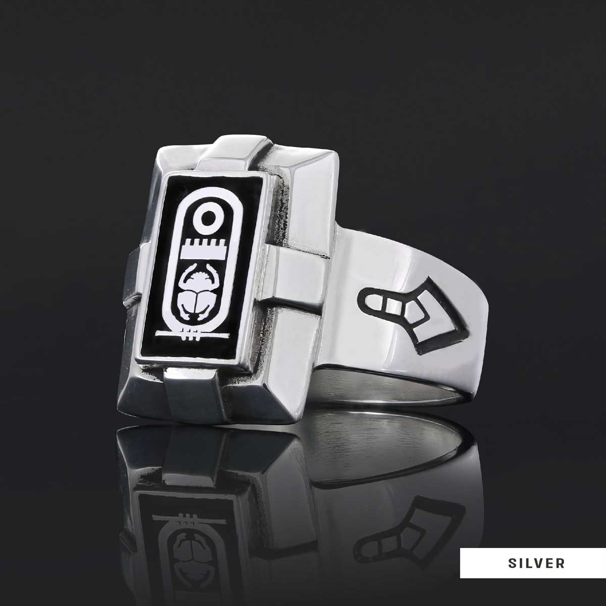 Custom Design Silver Men Masonic Ring by SWISS PLUS - Mason Collection - view 2